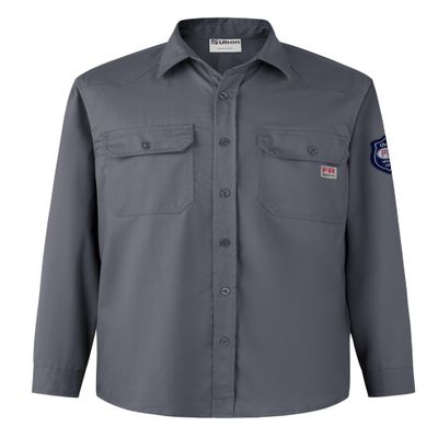 Ubon FR Shirts for Men Flame Resistan Welding Shirt FRC Work Shirt Long Sleeve Welder Shirts 7.5 Oz, Gray, XX-Large