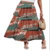 Arolina Maxi Skirt for Women Summer Boho Elastic High Waist Pleated A-Line Flowy Ruffle Swing Tiered Long Beach Skirt Dress view 1
