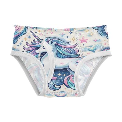ALAZA Cute Unicorn Rainbow Star on White Boys' Briefs Soft Underwear Available in Sizes 2t