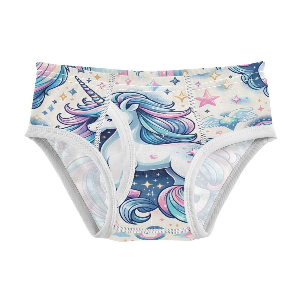 ALAZA Cute Unicorn Rainbow Star on White Boys' Briefs Soft Underwear Available in Sizes 2t