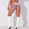 Allegra K Sequin Shorts for Women High Waist Party Night Out Concert Outfit Sparkly Mini Shorts Small Pink view 2
