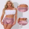 Allegra K Sequin Shorts for Women High Waist Party Night Out Concert Outfit Sparkly Mini Shorts Small Pink view 4