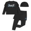 Sxiwei Kids Boys 3 Pieces UPF 50+ Rash Guard Surfing Suit Long Sleeves Beachwear Swimsuits Black 16-17 Years view 1