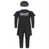 Sxiwei Kids Boys 3 Pieces UPF 50+ Rash Guard Surfing Suit Long Sleeves Beachwear Swimsuits Black 16-17 Years view 3