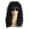 Daiaces Mens 80s Black Mullet Wigs Long Curly Black Rocker Metal Mullet Wig for 70s 80s Cosplay Costume Halloween Party view 1