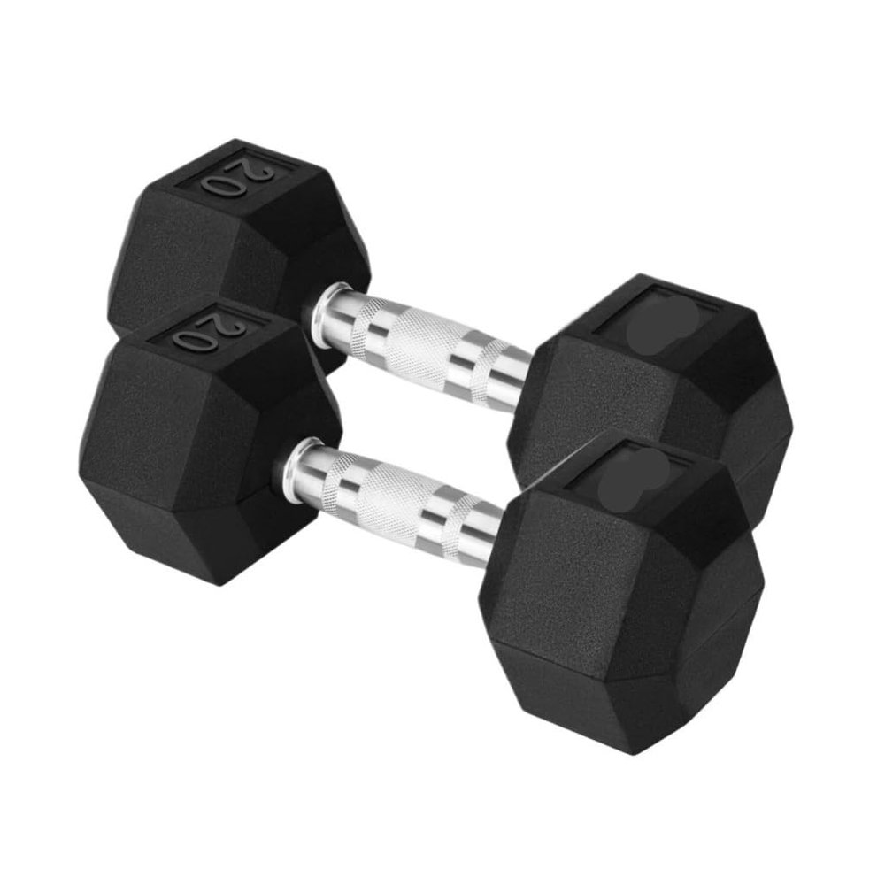 HAMEXLN Dumbells Gym Home Rubberized Hexagonal Dumbbell Fixed Dumbbell Kilogram Dumbbell Fitness Equipment For Men And Women Dumbell Set, 7.5kg, Black