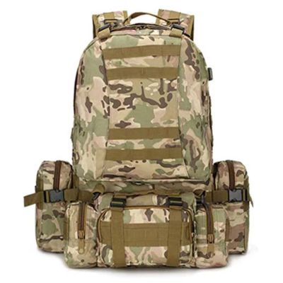 YunYunStrap Tactical Backpack 50L, Molle Daypack Men, 4 in 1 Military Bag, Outdoor Sport Hiking Climbing Army Camping Bags