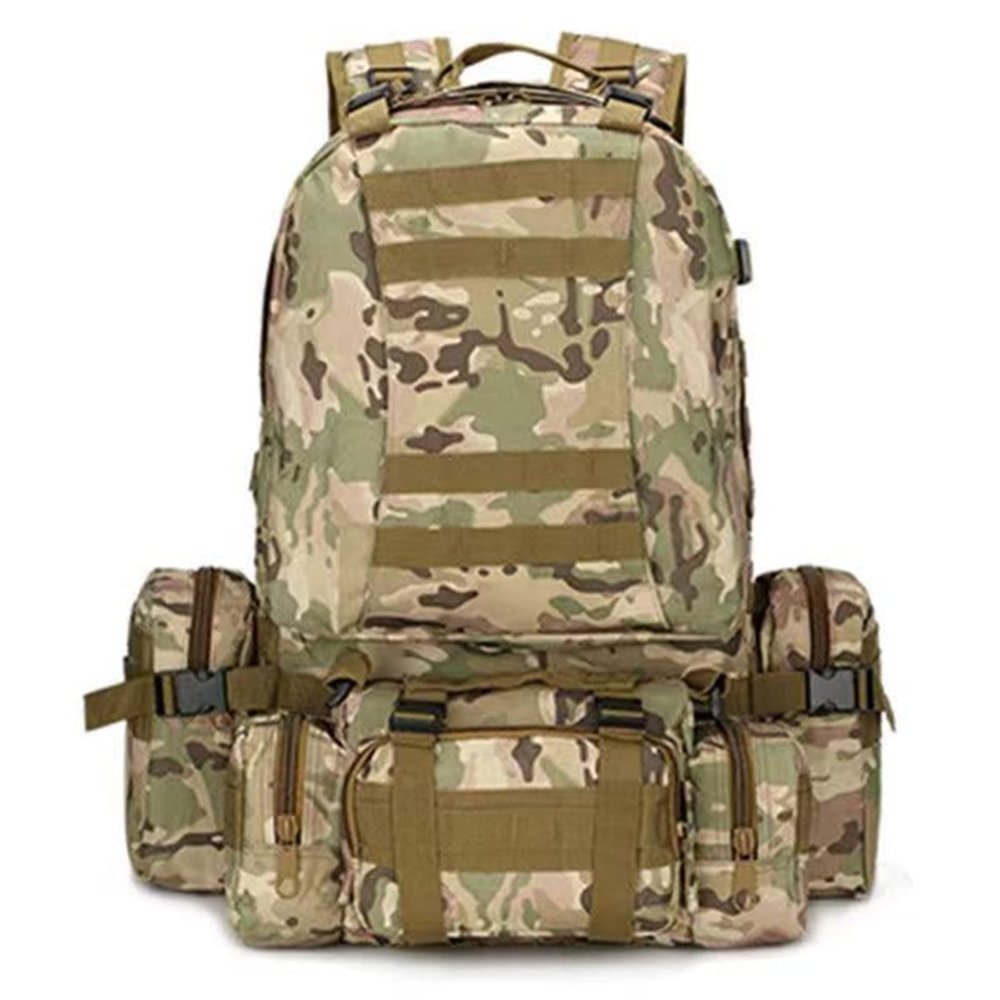 YunYunStrap Tactical Backpack 50L, Molle Daypack Men, 4 in 1 Military Bag, Outdoor Sport Hiking Climbing Army Camping Bags
