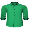 HISDERN Mens Dress Shirts Green Business Button Down Long Sleeve Shirts Casual Formal Tuxedo Shirt for Men Regular Fit Party view 1