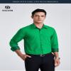HISDERN Mens Dress Shirts Green Business Button Down Long Sleeve Shirts Casual Formal Tuxedo Shirt for Men Regular Fit Party view 2