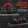HAMEXLN Dumbells Adjustable Dumbbell Set Pair Of 25/55 Lb Dumbbells With Non-slip Metal Handles For Exercise And Fitness Dumbell Set, Black view 3
