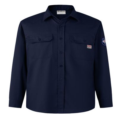 Ubon FR Shirts for Men Flame Resistan Welding Shirt FRC Work Shirt Long Sleeve Welder Shirts 7.5 Oz, Navy, X-Large