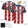Personalized American Flag 3D Pattern Jersey Shirt, Red Stripe Baseball Jersey, Pullover Baseball Jersey Custom Dad with Kids Name Shirt, Grandpa Shirt, Fathers Day Birthday Gift view 2