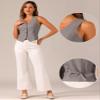 Allegra K Vest Waistcoat for Women's Fashion Sleeveless Button Down V Neck Crop Top Summer Vest Medium Dark Grey view 2