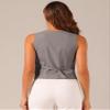 Allegra K Vest Waistcoat for Women's Fashion Sleeveless Button Down V Neck Crop Top Summer Vest Medium Dark Grey view 3