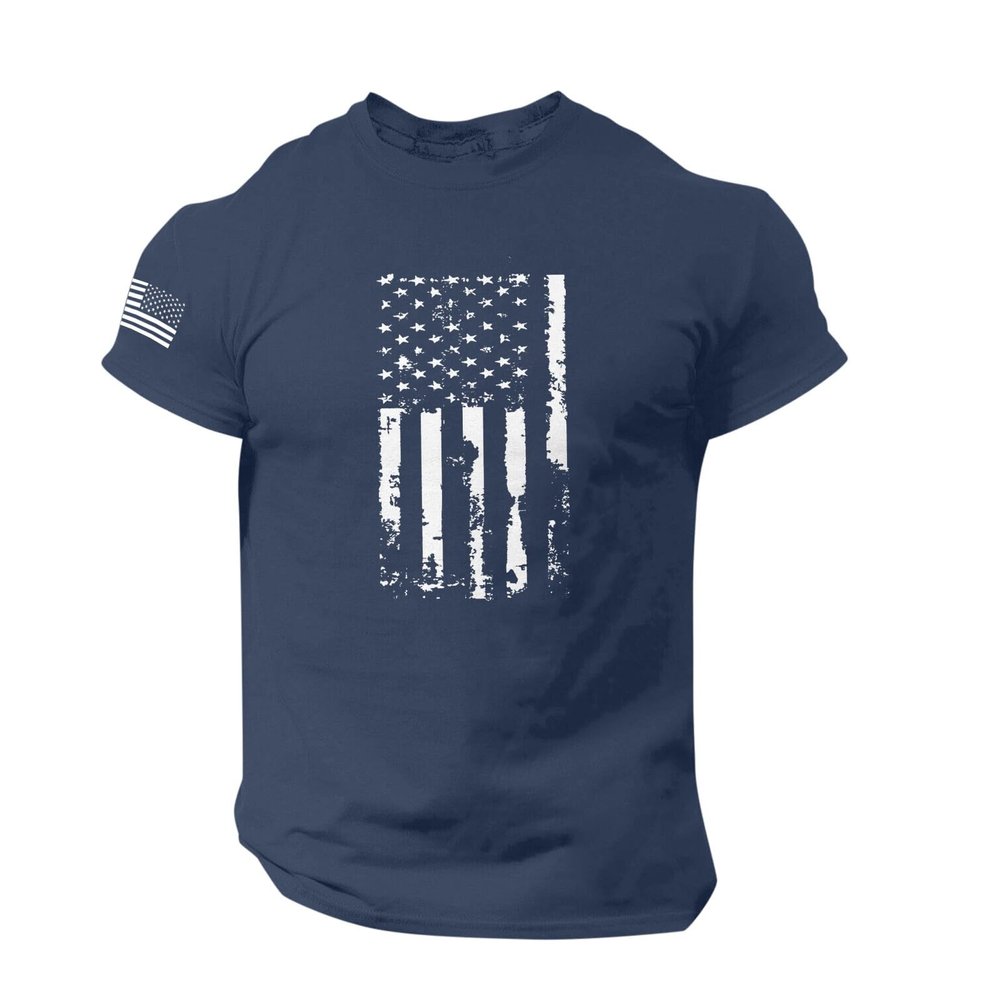 2026 Summer T-Shirts Men American Flag Patriotic Shirts Short Sleeve Graphic Tees Crewneck 4th of July Tshirts Tee Tops