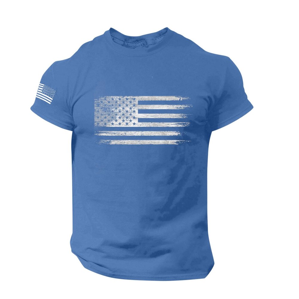 2025 Summer T-Shirts Men American Flag Patriotic Shirts Short Sleeve Graphic Tees Crewneck 4th of July Tshirts Tee Tops