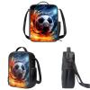 INSTANTARTS Flame Soccer Backpack Sets for Boys Middle School Bag 8-12 Travel Shoulder Bag Kindergarten Bookbags and Lunch Box Pencil Case 3 Pcs Hiking Rucksack view 3