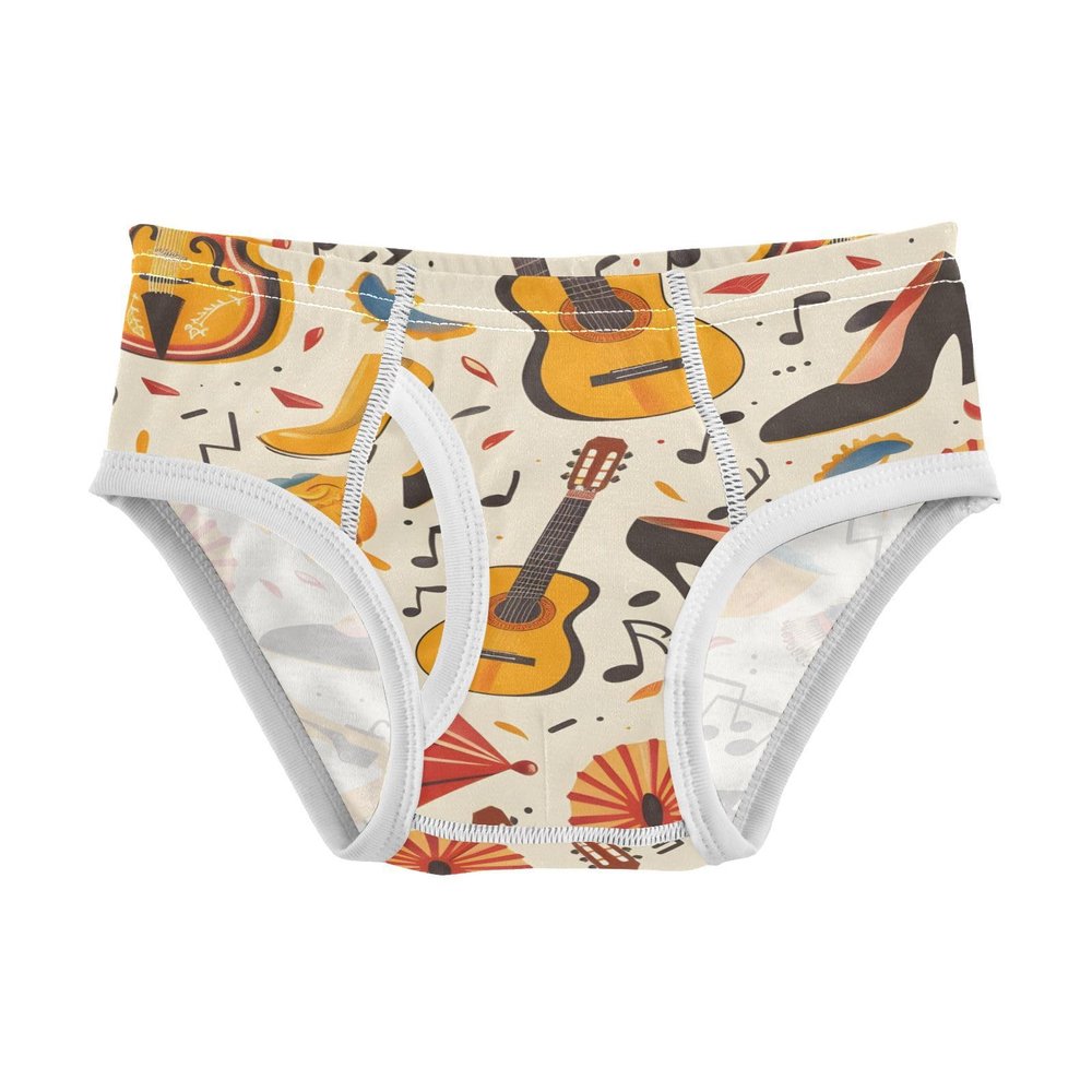 ALAZA Yellow Guitar Music Notes Boys' Briefs Soft Underwear Available in Sizes 3t