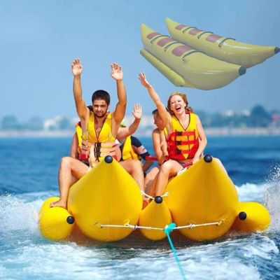 YJFEDCC Inflatable PVC Water Toy Banana Boat, Outdoor Surfing Rubber Boat, Can Carry 6 People, Rotating Boat Sea Motor Boat Towing Inflatable Toy