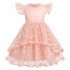 Daisy Dress Baby Girl: Toddler Sequins Ruffle Tutu Dress Flower Bowknot Dots Summer Flutter Sleeves Princess Birthday Party Dresses for Kids Formal Holiday Beach Dance Gown Pink - Daisy 5-6X view 1
