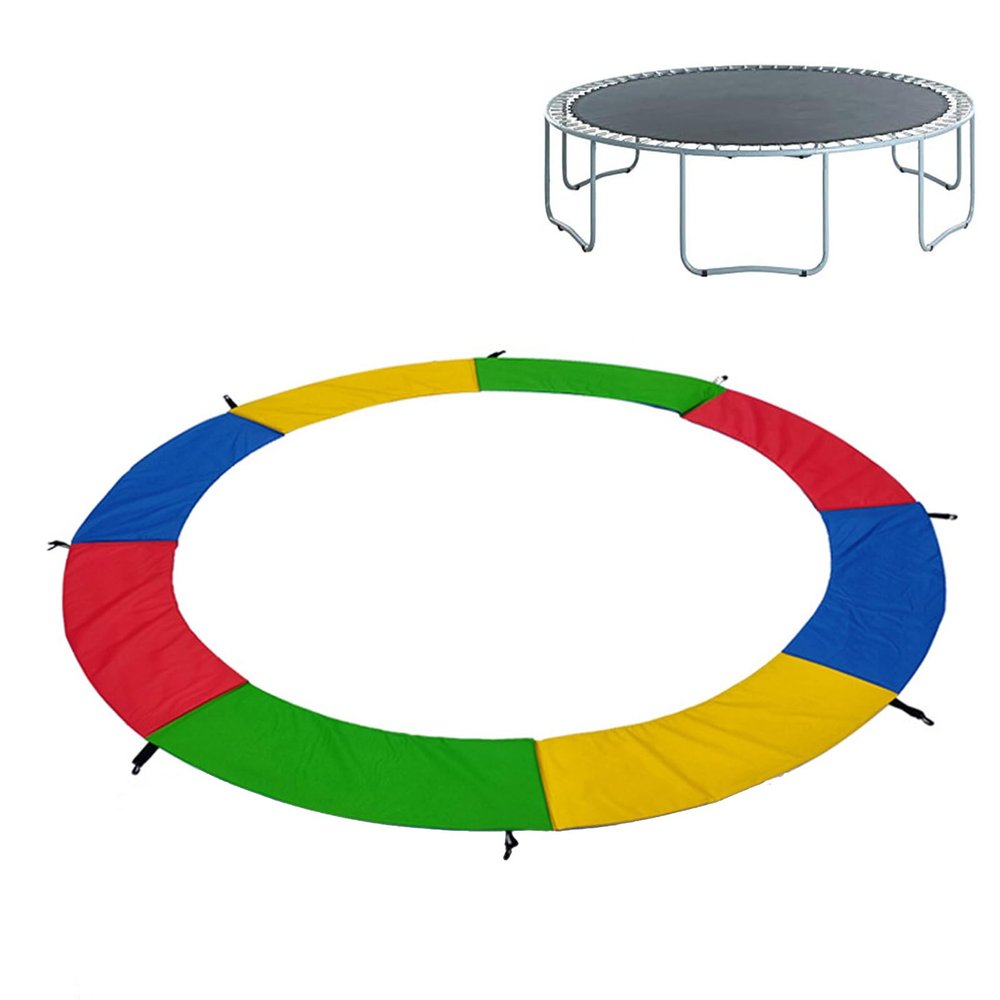 BIWKONI Round Trampoline Replacement Spring Cover Safety Protection Pad UV-Resistant Anti-Collision Trampoline Accessories,Multi Color,14FT