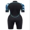 AICARSHI Women's 3mm Neoprene Shorty Wetsuit - Blue - Diving, Snorkeling, Surfing, Swimming - Women's Adult - Front Zip - Short Sleeve view 2