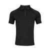 Gsywaipei Men's Zipper Band Collar Tee Casual Work Polo T-Shirts Quick Drying Zip Solid Golf Shirt (X-Small,Black) view 1