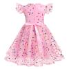 Birthday Dress for Girls: Gifts for One Year Old Girl, Princess Tutu Toddler Infant Ruffled Flower Embroidered Special Occasion Dresses for Pageant Wedding Bridesmaid Pink Polka Dots 5-6X view 3
