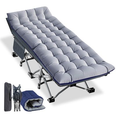 NAIZEA Folding Camping Cots for Adults, Folding Cot with Mattress, Camping Foldable Bed, Portable Military Cot, Double Layer Oxford Strong Heavy Duty Sleeping Cots w/Carry Bag for Camp Office Travel