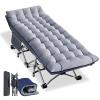 NAIZEA Folding Camping Cots for Adults, Folding Cot with Mattress, Camping Foldable Bed, Portable Military Cot, Double Layer Oxford Strong Heavy Duty Sleeping Cots w/Carry Bag for Camp Office Travel view 1