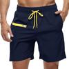 Meegsking Mens Swim Trunks with Compression Liner - 2 in1 Quick Dry Swim Shorts Bathing Suits with Zipper Pockets Dark Blue view 1