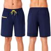 Meegsking Mens Swim Trunks with Compression Liner - 2 in1 Quick Dry Swim Shorts Bathing Suits with Zipper Pockets Dark Blue view 2