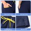 Meegsking Mens Swim Trunks with Compression Liner - 2 in1 Quick Dry Swim Shorts Bathing Suits with Zipper Pockets Dark Blue view 4