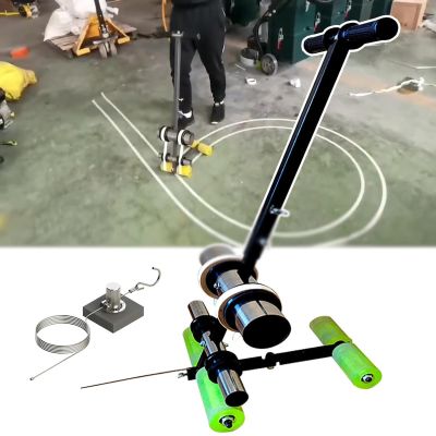 Athletic Field Striping Line Marking Machine, Basketball Court Marking Kit, Hand Push Floor Marking Tool, Tape Marking Machine Hand-Push Tape Sticking Machine for Driveway with Circle Drawing Tool