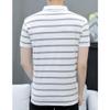 Men's Polo Shirts Short Sleeve Stretch Striped Golf Tennis Polo Shirt Tops Lightweight Casual Dry Fit Active Shirt White view 4