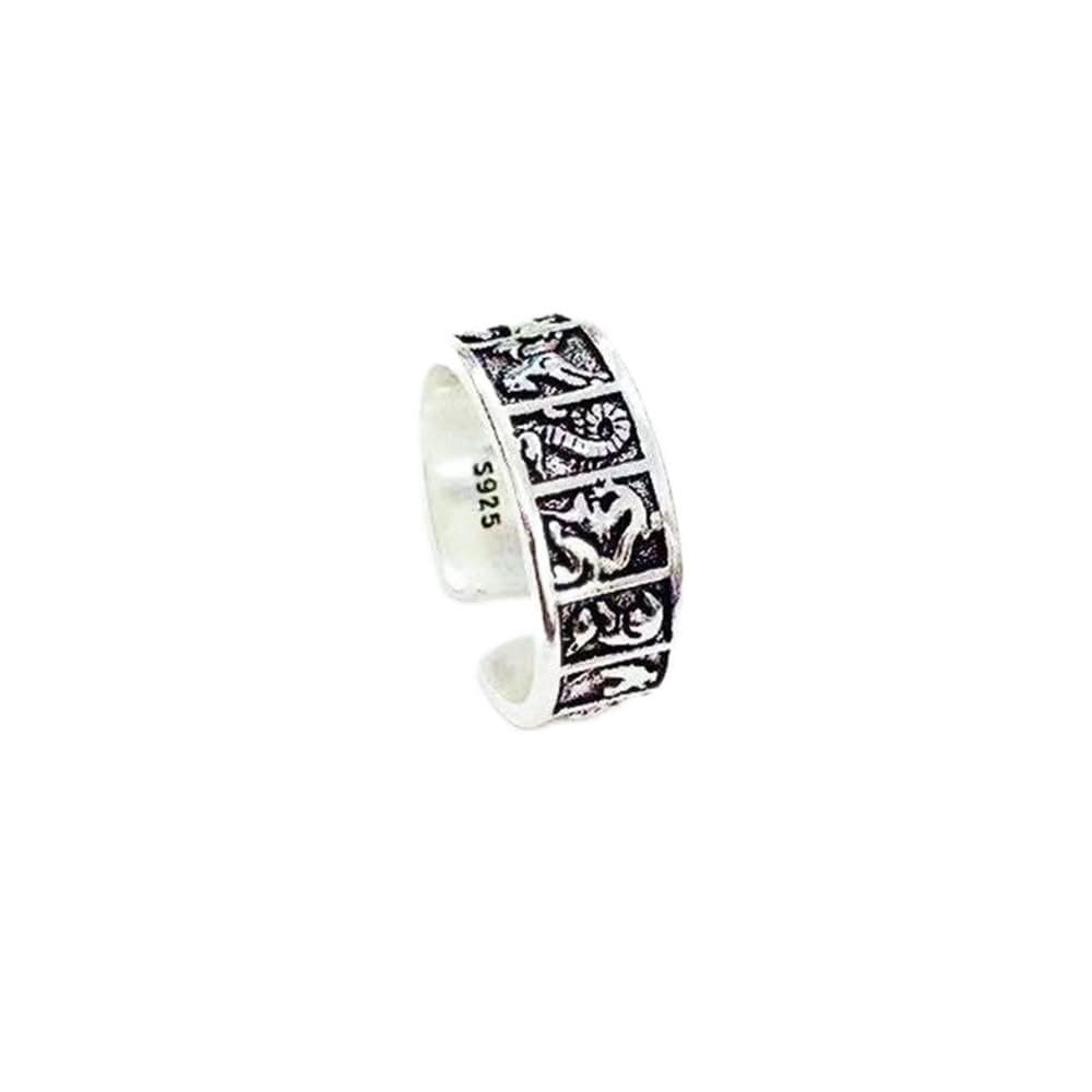 KUAIOUU Women's Rings Zodiac Ring Open Ring Fashion Ring