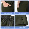 Meegsking Mens Swim Trunks with Compression Liner - 2 in1 Quick Dry Swim Shorts Bathing Suits with Zipper Pockets Green view 3