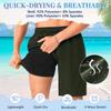 Meegsking Mens Swim Trunks with Compression Liner - 2 in1 Quick Dry Swim Shorts Bathing Suits with Zipper Pockets Green view 4