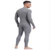 Vxuxlje Men's Mock Neck Long Sleeve Full Bodysuit Athletic Unitard Stretchy Ribbed Tight Jumpsuit Dark Gray X-Large view 4