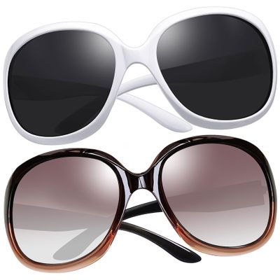 Joopin Oversized Womens Sunglasses Polarized, Ladies Bulk Big Sun Glasses UV Protection, Large Full Coverage Shades Sunnies for Sensitive Eyes (White+Brown)