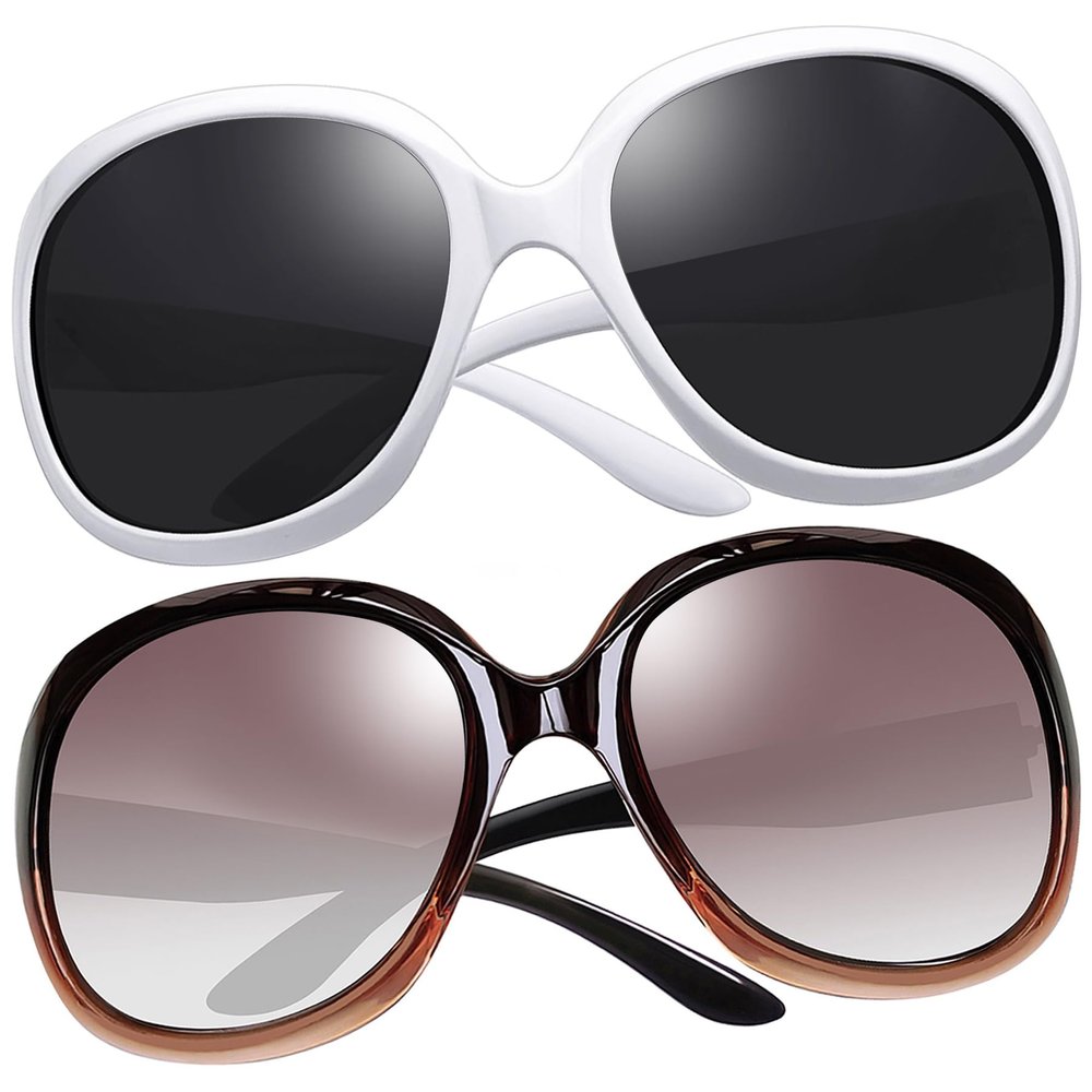 Joopin Oversized Womens Sunglasses Polarized, Ladies Bulk Big Sun Glasses UV Protection, Large Full Coverage Shades Sunnies for Sensitive Eyes (White+Brown)