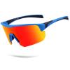 BangLong Polarized Sports Sunglasses - UV400 Protection Wrap Around MTB TR90 Frame Sun Glasses for Men Women Running Cycling Fishing, Blue&Red view 1