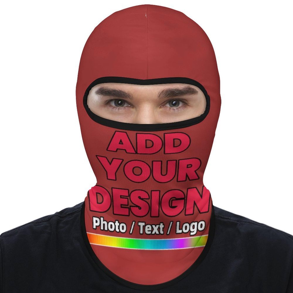Custom Image Balaclava Ski Mask, Personalized Face Masks for Adults, Full Face Mask Summer Cooling Uv Protection, Windproof Face Cover, 15.7"9.1", Brown