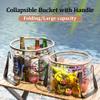 YUEWO Portable Collapsible Bucket with Handle Foldable Wash Basin Multifunctional Water Container Sink for Fishing, Camping, Hiking, Backpacking, Outdoor Survival, Car Washing (20L/5G) view 2