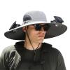 DASHENRAN Wide Brim Solar Fan Outdoor Fishing Hat-Solar & USB Charging,Outdoor Fishing Hat,Hat with Fan,Solar Fan Hat Upf50+ (US, Alpha, One Size, Light Gray) view 1