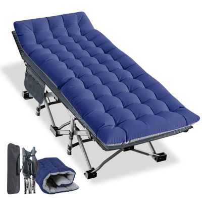NAIZEA Folding Camping Cots for Adults, Folding Cot with Mattress, Camping Foldable Bed, Portable Military Cot, Double Layer Oxford Strong Heavy Duty Sleeping Cots w/Carry Bag for Camp Office Travel