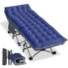 NAIZEA Folding Camping Cots for Adults, Folding Cot with Mattress, Camping Foldable Bed, Portable Military Cot, Double Layer Oxford Strong Heavy Duty Sleeping Cots w/Carry Bag for Camp Office Travel view 1