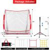 ZONLOLO 6x6ft Baseball & Softball Net for Hitting,Pitching and Batting, Throwing,Baseball net with Sturdy Bow Frame,Battting Tee,Strike Zone, Middle Size,Suitable for Kids! (Red) view 2
