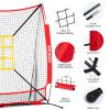 ZONLOLO 6x6ft Baseball & Softball Net for Hitting,Pitching and Batting, Throwing,Baseball net with Sturdy Bow Frame,Battting Tee,Strike Zone, Middle Size,Suitable for Kids! (Red) view 4